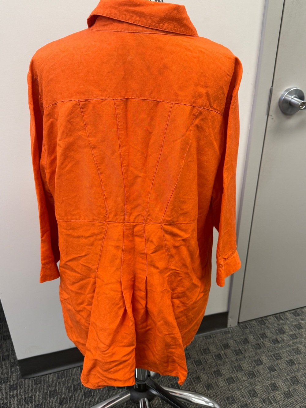 Ashley Stewart Orange Button-Front Tunic Shirt 3/4 Sleeve Plus Size - Picture 12 of 14